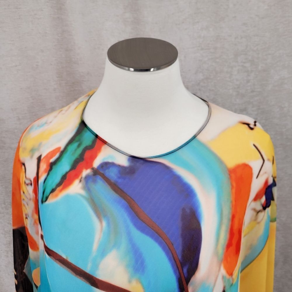 Abstract Print Lightweight Poncho - Multicolor - Picture 4 of 13